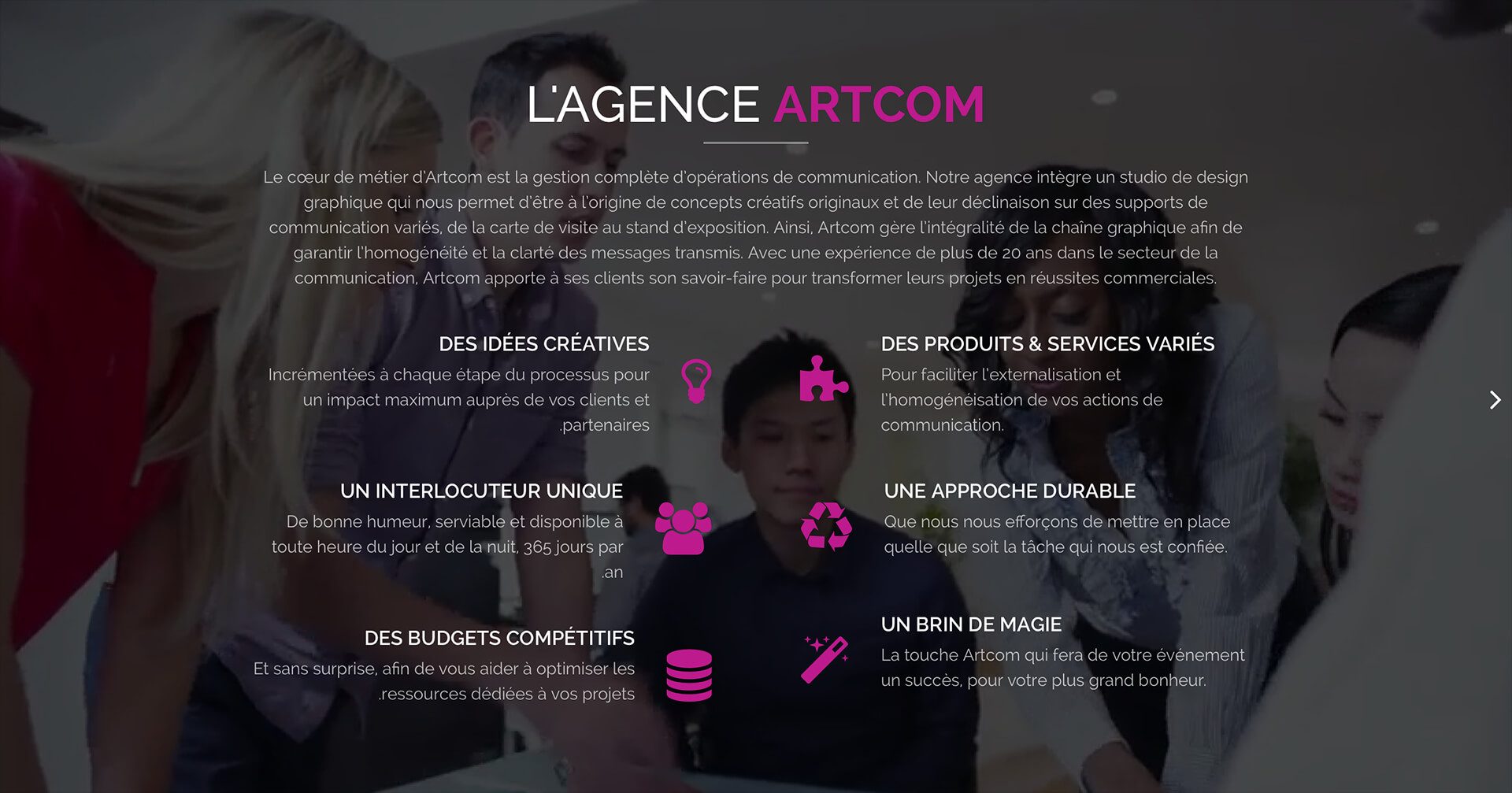 Artcom Landing Page